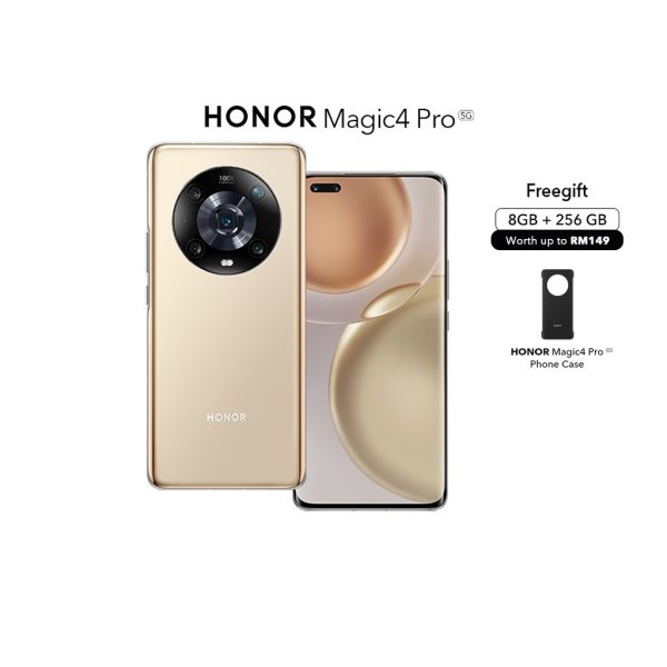 HONOR Magic4 Pro Smartphone Ultra Fusion Photography World's 1st 1920Hz PWM Dimming LTPO Display - Gold