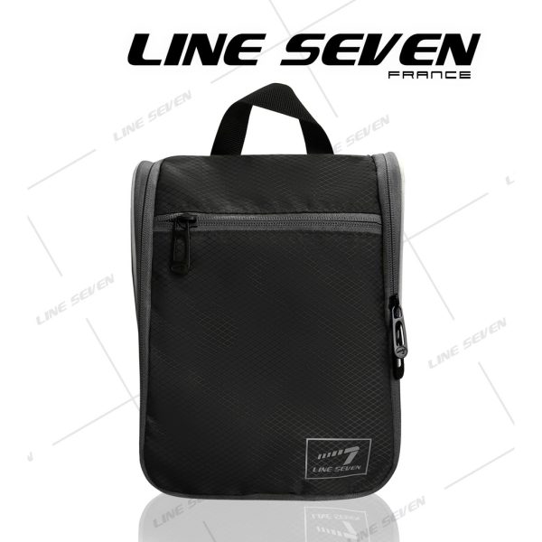 LINE SEVEN Hanging Toiletry Pouch / Travel Cosmetic Bag / Multi Function Wash Bag 1060-TI - Black