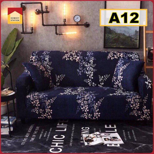 Sofa Cover 1/2/3 Seater Couch Slip Cushion L shape Universal Slipcover Elastic - A12