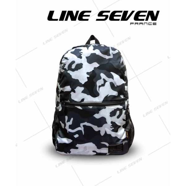 LINE SEVEN Backpack / School Bag / Camo Backpack / Lifestyle Backpack 1099-BP - Charcoal