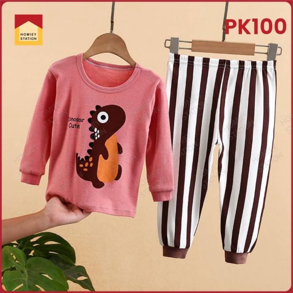 Top+Pants Cartoon Pyjamas Set Kids Sleepwear 100% Cotton Suit Long Sleeve Unisex Pyjamas - PK100