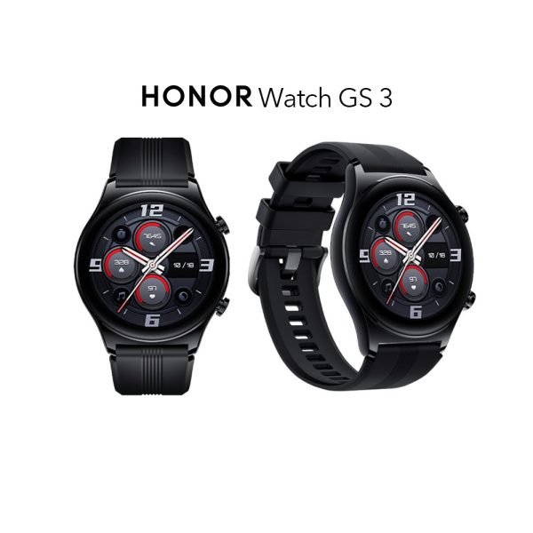 HONOR Watch GS 3 Fitess Smartwatch | Curved Screen with Premium Design丨8-Channel Heart Rate Al Engine - Midnight Black