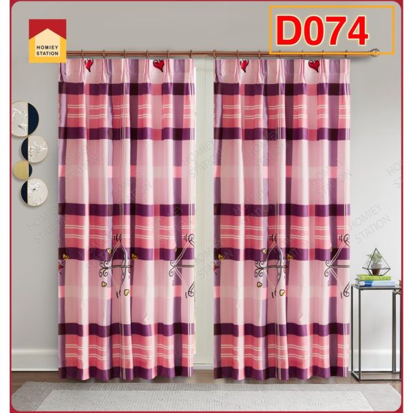 Hook / Rod Modern Curtain Semi Blackout Window Door Curtain - D074