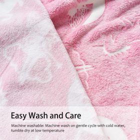 Adults Kids Luminous Blanket Glow In The Dark Blanket Flannel Comfortable Quilt Night Light Shine - Pink Unicorn - Image 6