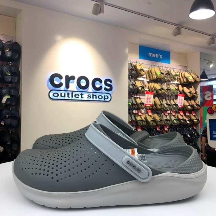 CROCS LiteRide fashion comfortable men and women outdoor beach shoes trend slippers - Grey - Image 1