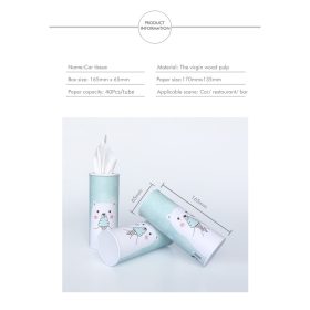 Tissue Paper Car Tissue Box / Cylindrical Car Tissue Holder (3ply) Facial Tissue Cover - Green - Image 8