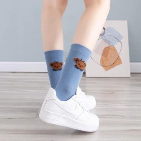 Crew Socks Women Stocking / Muslimah Stoking – Blue One Bear Head