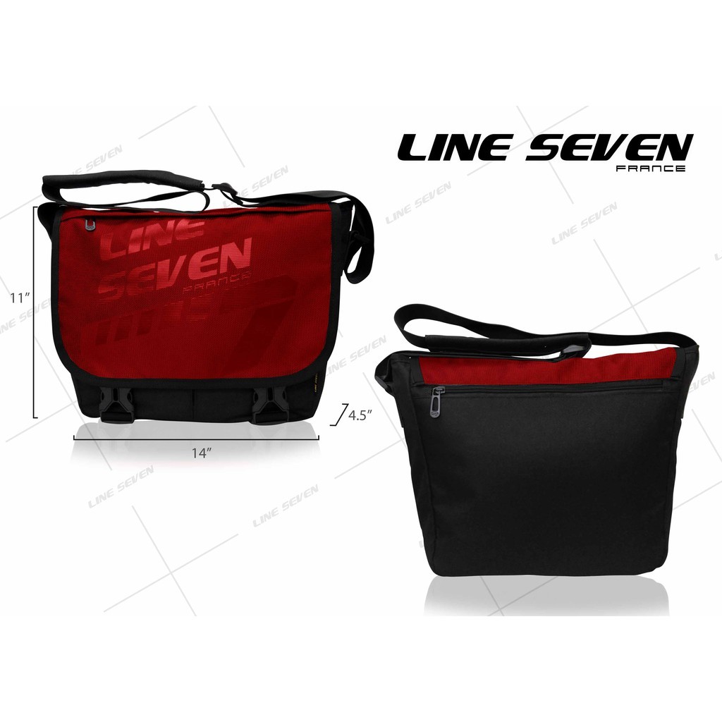 LINE SEVEN Sling Bag / Crossbody Bag / Document Bag / Messenger Bag / Unisex Bag 1059-SL - Maroon - Image 2