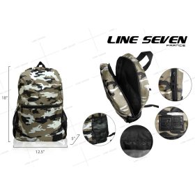 LINE SEVEN Backpack / School Bag / Camo Backpack / Lifestyle Backpack 1099-BP - Charcoal - Image 3