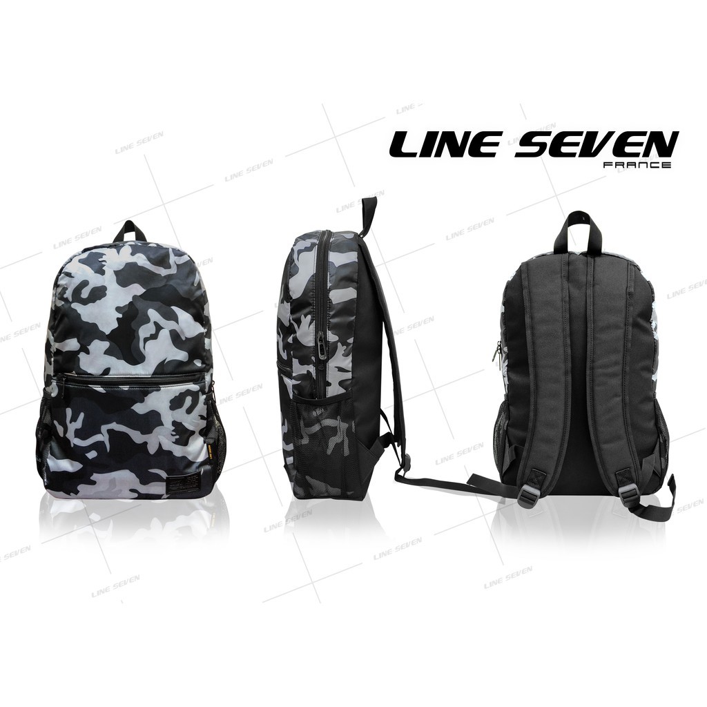 LINE SEVEN Backpack / School Bag / Camo Backpack / Lifestyle Backpack 1099-BP - Charcoal - Image 2