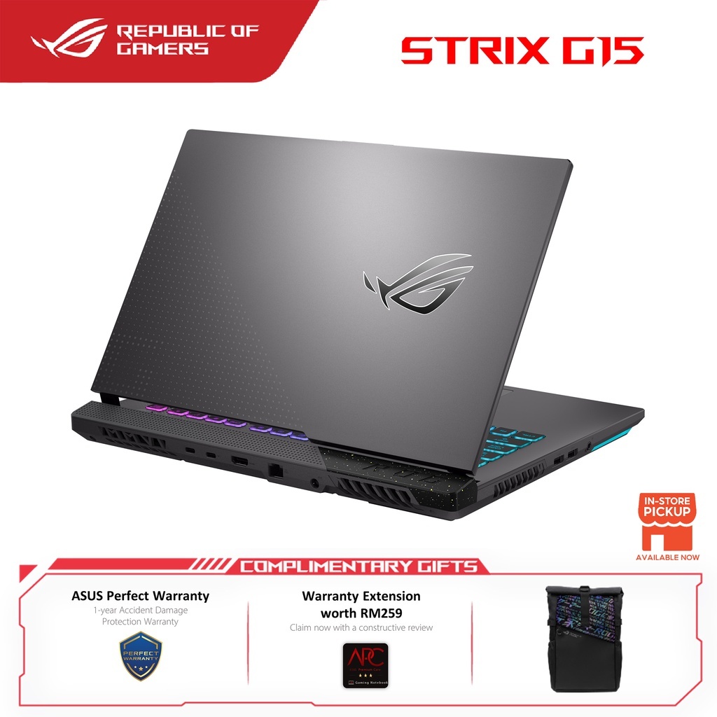 ASUS ROG Strix G513I-MHN134W (R7-4800H/16GB/512GB SSD/RTX3060_6GB/15.6" FHD/Gray-W11) - Grey - Image 2