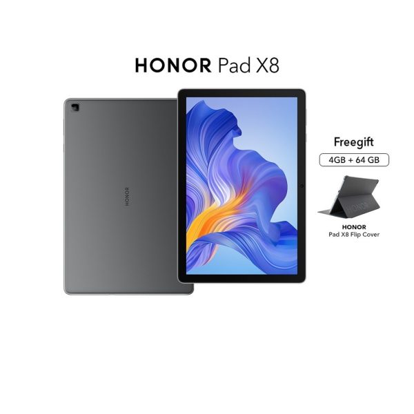 HONOR Pad X8 (64GB) 4G LTE Supported丨4GB RAM + 64GB ROM丨MicroSD card up to 512GB is supported - Space Grey
