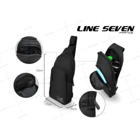 LINE SEVEN Chest Bag / Crossbody Bag / Shoulder Bag / Outdoor Bag 1119-CB - Black - Image 3