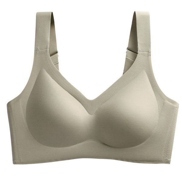 Oxygen Bra, Invisible-buckle + Adjustable Wide Shoulder Straps + Thai Latex Span Seamless Comfortable YONIACY B0045 - Green
