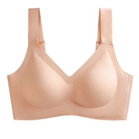 Oxygen Bra, Invisible-buckle + Adjustable Wide Shoulder Straps + Thai Latex Span Seamless Comfortable YONIACY B0045 - Pink