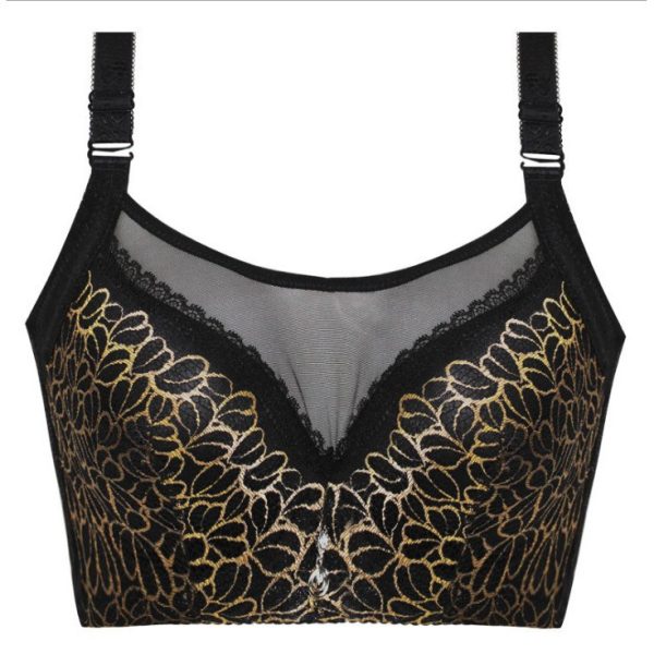 Sexy Bralette Big Size Lace underwear Push Up Bra Intimates Female Wired Bra B0032 - Black
