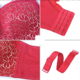 Sexy Bralette Big Size Lace underwear Push Up Bra Intimates Female Wired Bra B0032 - Red - Image 3