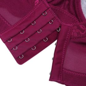 Women Sexy Lace Thin 3/4 Cup D Bras Adjustable Breathable Plus Size Bra Wired B0009 - Red - Image 8
