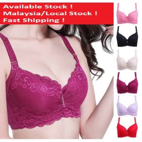 Women Sexy Lace Thin 3/4 Cup D Bras Adjustable Breathable Plus Size Bra Wired B0009 - Red - Image 2