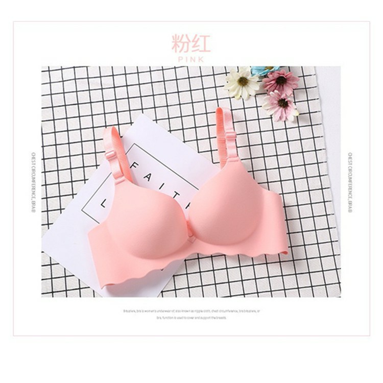 Push Up Bra Wireless Seamless Comfortable Women Bra B0007 - Pink - Image 1