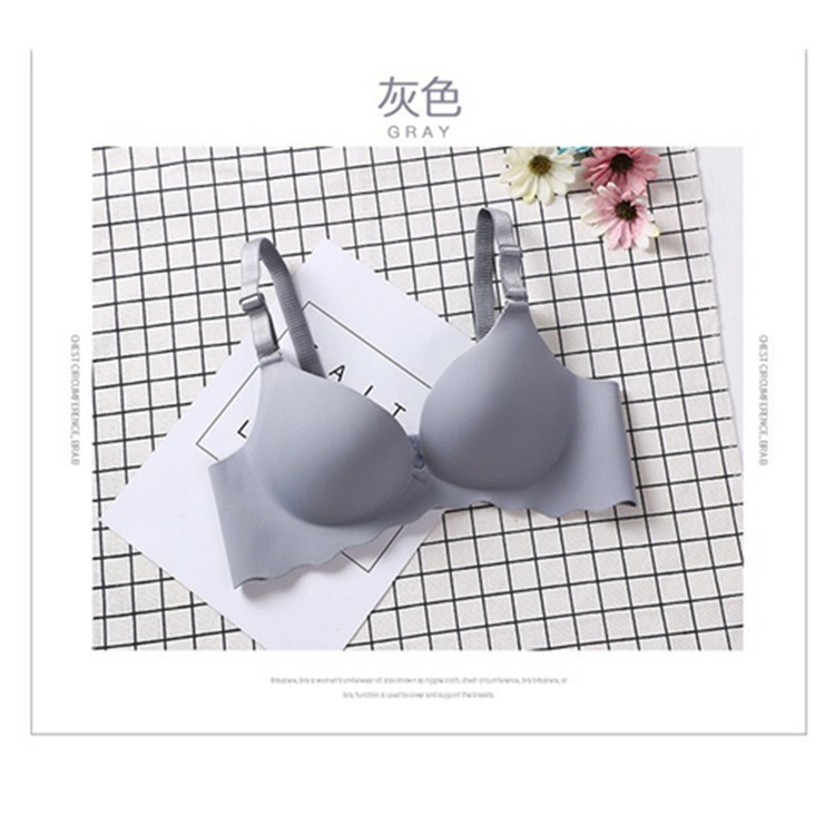 Push Up Bra Wireless Seamless Comfortable Women Bra B0007 - Grey - Image 1