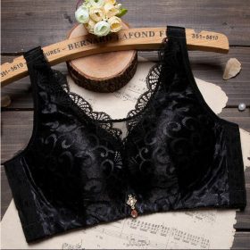 Women Side Support Push Up Bra Full coverage Bra Bralette Plus Size B0014 - Black