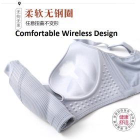 Ice Silk Deep V Women Push Up Sexy Bra Breast Gathered Anti-sagging No Wire Comfortable B0015 - Blue - Image 4