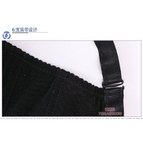 Women Side Support Boost Push Up Embroidery Bra Underwire Adjustable Bra C CUP B0003 - Black - Image 5