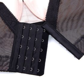 Plus Size Bra 38D to 50DE Wired Lace Breathable Push Up Side Adjustable B0075 - Black - Image 4