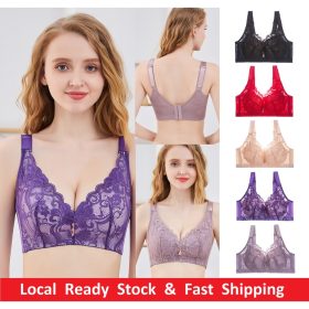 Plus Size D Cup Lace Thin Cup Comfort Adjustable Women Bra B0016 - Skin - Image 2