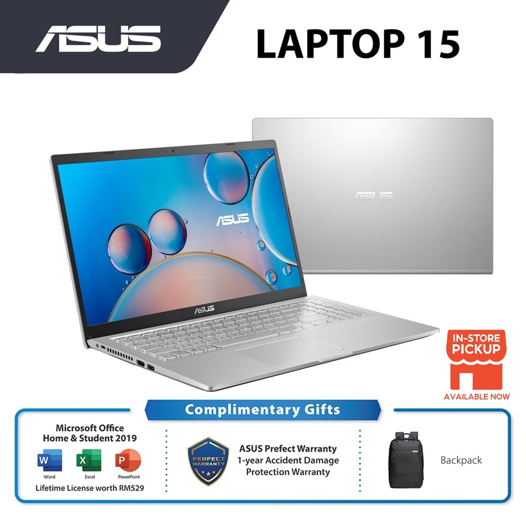 ASUS A516E-ABQ1962WS/ABQ1961WS/AEJ1501WS/AEJ122TS Laptop (I3-1115G4, 4GB, 256GB/512GB SSD, 15.6" FHD, H&S) - Silver / Grey - Image 2