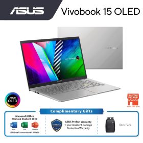 ASUS Vivobook 15 OLED K513E-AL13125WS (I3-1125G4, 4GB, 512GB SSD, Intel UHD, 15.6" FHD OLED, W11, H&S) - Silver - Image 2