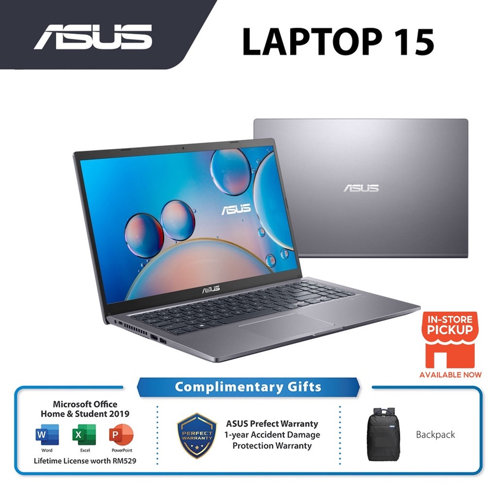 ASUS A516E-ABQ1962WS/ABQ1961WS/AEJ1501WS/AEJ122TS Laptop (I3-1115G4, 4GB, 256GB/512GB SSD, 15.6" FHD, H&S) - Silver / Grey - Image 6