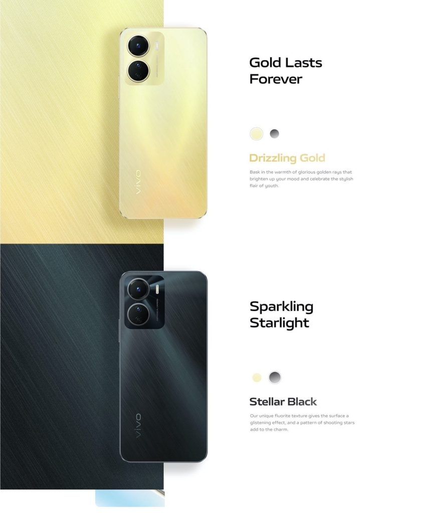 VIVO Y16 Smartphone 2.5D Trendy Design, 5000mAh Battery, AI Dual Rear Camera, Side Fingerprint - Stellar Black