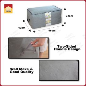 Large Storage Bag for Clothes Quilt Duvet Laundry Pillows convenient Travel - H-CSB-Blue - Image 4