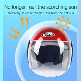 Universal Motorcycle Helmet Half Helmet Electric Motorbike Helmet Motor Half Cut Helmet - Blue - Image 3