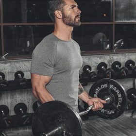 Cotton Gym T-Shirt Men Raglan Workout Fitness Plain Exercise Shirt Training Short Sleeve Tee - White - Image 3