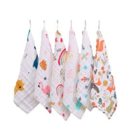 Baby Handkerchief 6 layer Cotton Soft Six Layers Gauze Newborn Baby Towel Wash Cloth 29*29 cm (B01) - Music Giraffe - Image 3