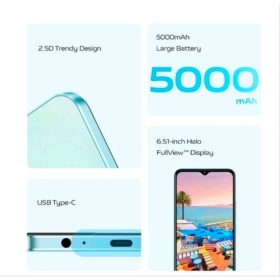 VIVO Y02s 3+64 Smartphone (3GB RAM + 64GB ROM l 5000mAh Battery l 6.51" HD+ l Helio P35) - Fluorite Black - Image 3