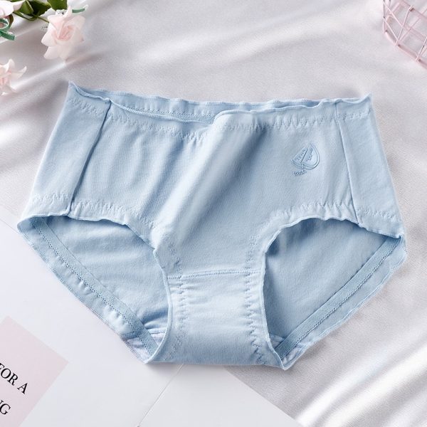 100% Cotton Panties Underwear Breathable Mid-rise Women Panties - Blue
