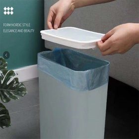 8L Household Push Type Trash Can Bucket with Lid Kitchen Bin Dustbin With Cover Wastebasket - Light Pink - Image 10