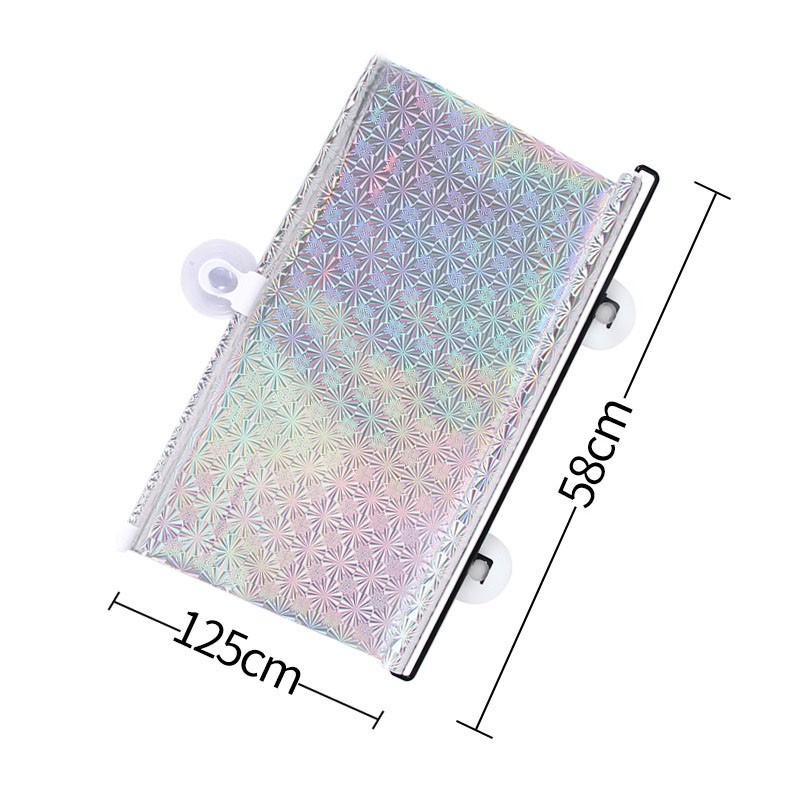 Car Retractable Sun Shade Curtain Car Front Side Window Sunshade Anti UV Shade Window Roller Blinds - Black /Silver - Image 11