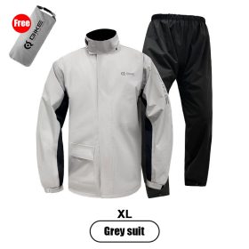 Motorcycle Waterproof Raincoat Motorbike Rainsuit Bike Bicycle Outdoor Rainwear - Grey (2 Layer) - Image 12