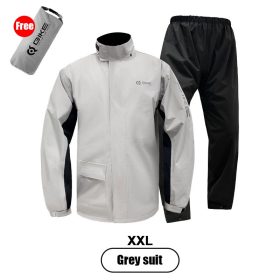 Motorcycle Waterproof Raincoat Motorbike Rainsuit Bike Bicycle Outdoor Rainwear - Grey (2 Layer) - Image 13