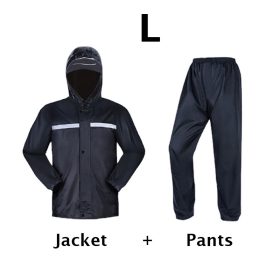 Motorcycle Waterproof Raincoat Motorbike Rainsuit Bike Bicycle Outdoor Rainwear - Black - Image 6