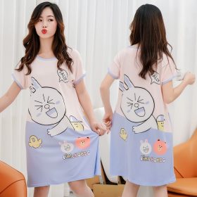 Plus Size Pajamas Women Cartoon Sleepwear Nightwear Sleeping Dress - 3063
