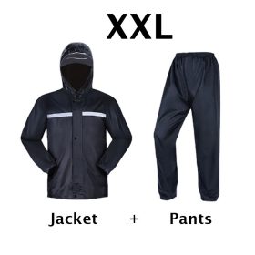 Motorcycle Waterproof Raincoat Motorbike Rainsuit Bike Bicycle Outdoor Rainwear - Black - Image 8