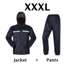 Motorcycle Waterproof Raincoat Motorbike Rainsuit Bike Bicycle Outdoor Rainwear - Black - Image 9