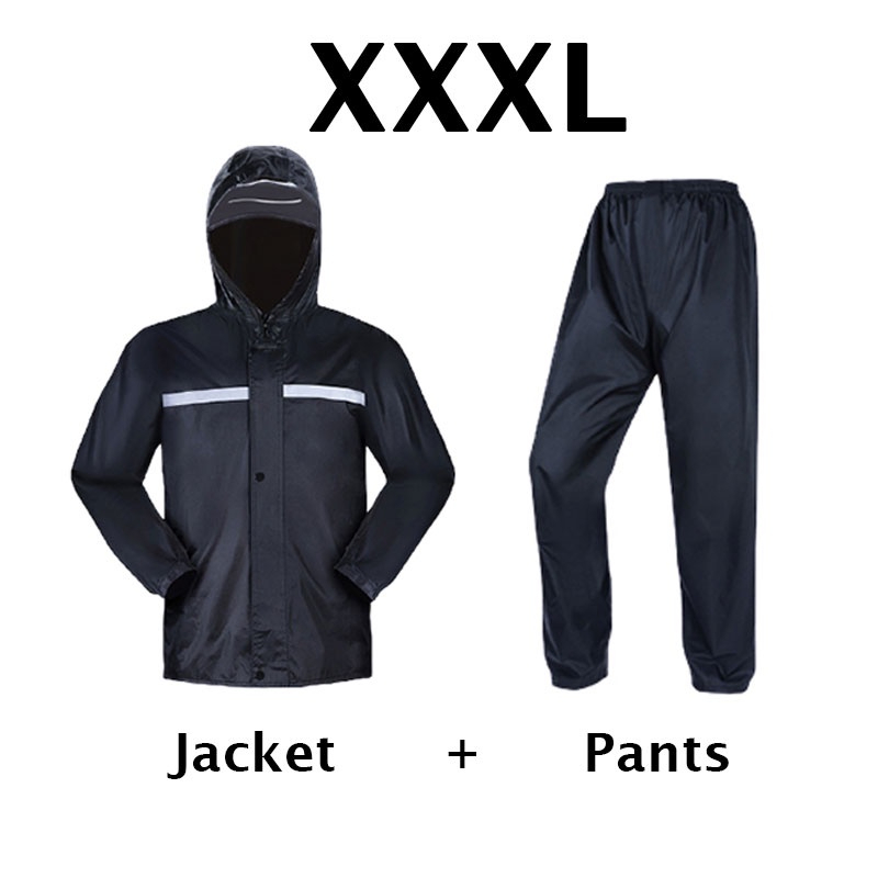 Motorcycle Waterproof Raincoat Motorbike Rainsuit Bike Bicycle Outdoor Rainwear - Black - Image 9