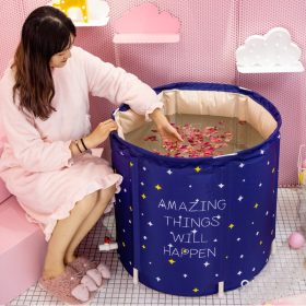 Six-Layer Thickened Girl Heart Folding Bathtub Adult Household Plastic Non-Inflatable Bath - Whale - Image 3
